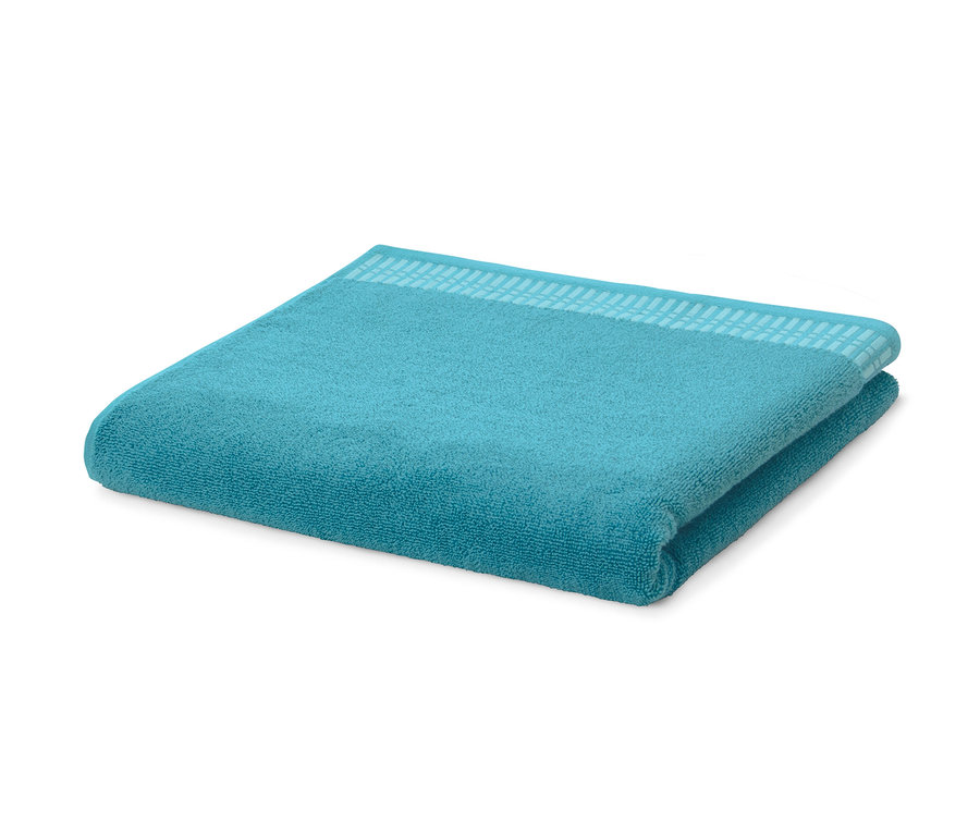 Gefaltetes Premium-Badetuch, türkis.