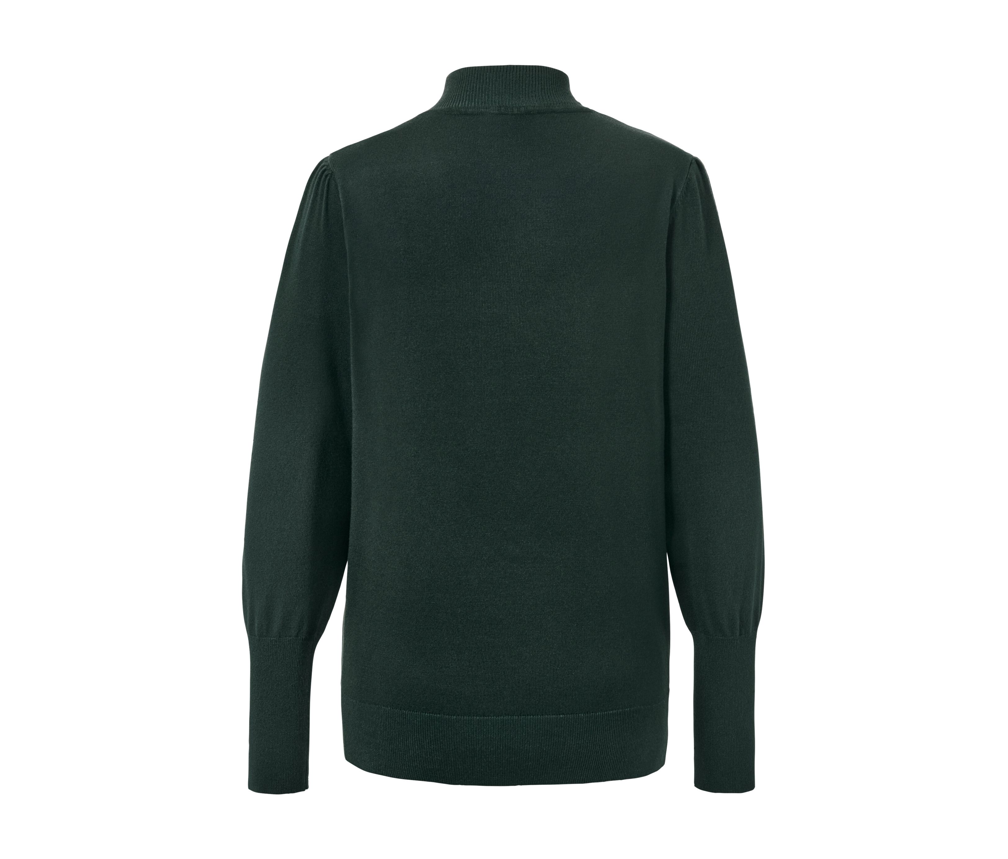 Thumbnail - Tchibo - Feinstrickpullover mit Schleifendetail - Damen - Gr. XL - dunkelgrün