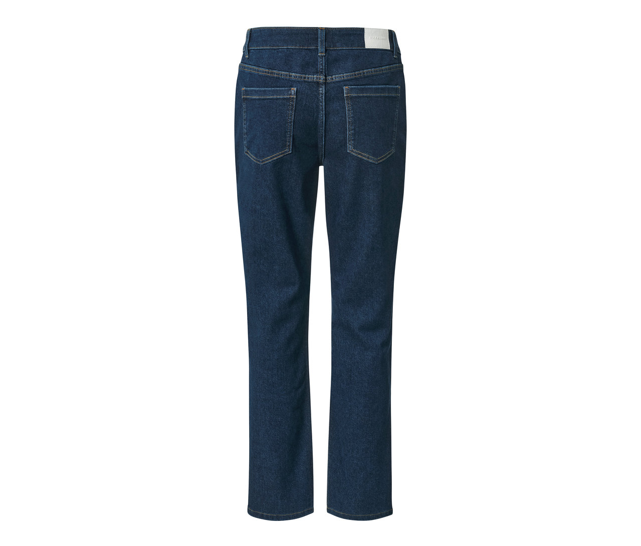 Dunkelblaue Straight Jeans – Fit »Juna« von hinten.