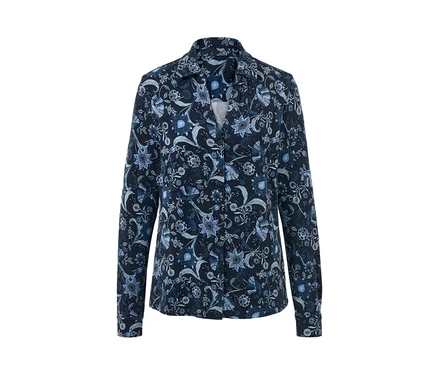 Bedrucktes Blusenshirt mit Knopfleiste.