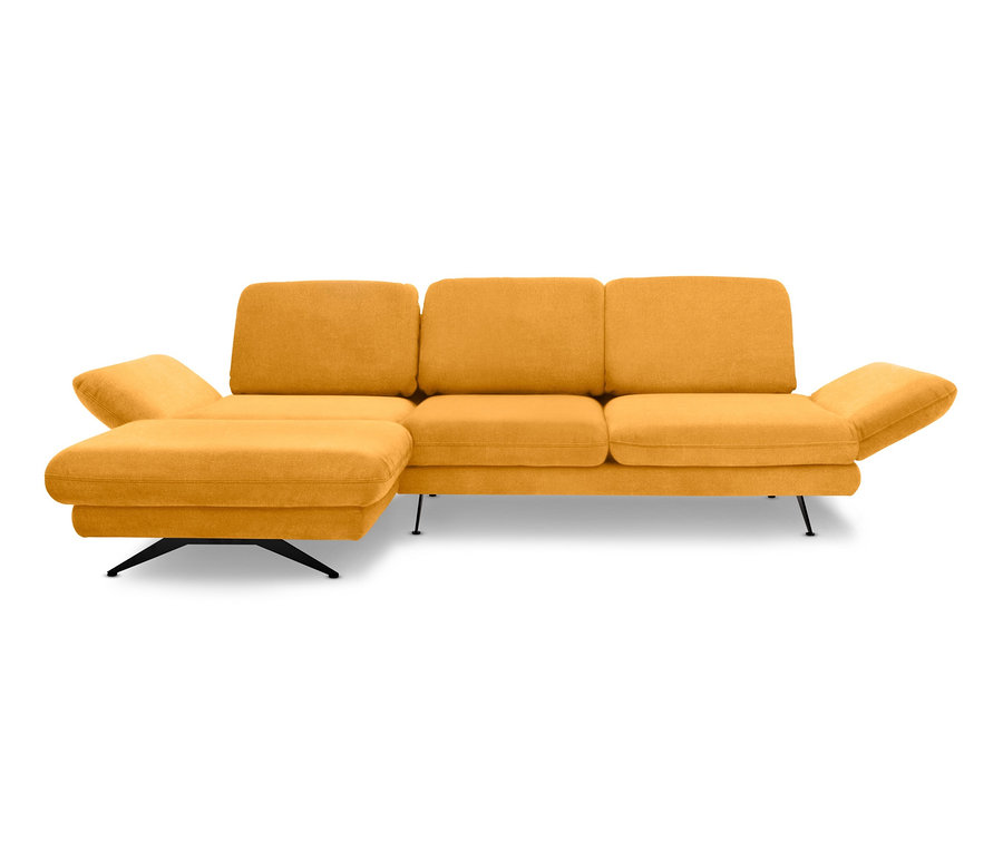 Kurkuma-farbenes DOMO collection Ecksofa »Saletto« mit Drehsitz, links.