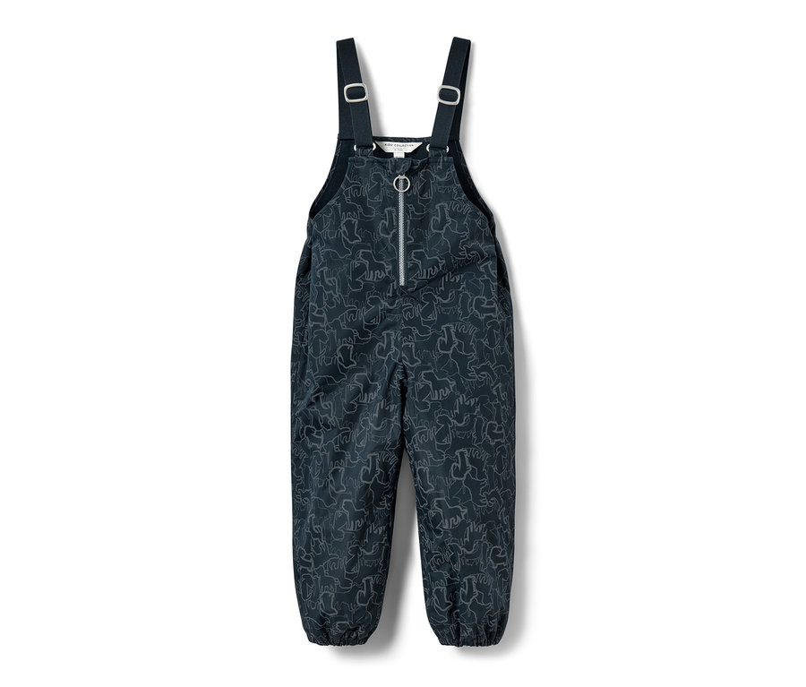 Dunkelblaue Kinder Thermo-Regenhose mit reflektierenden Elementen.