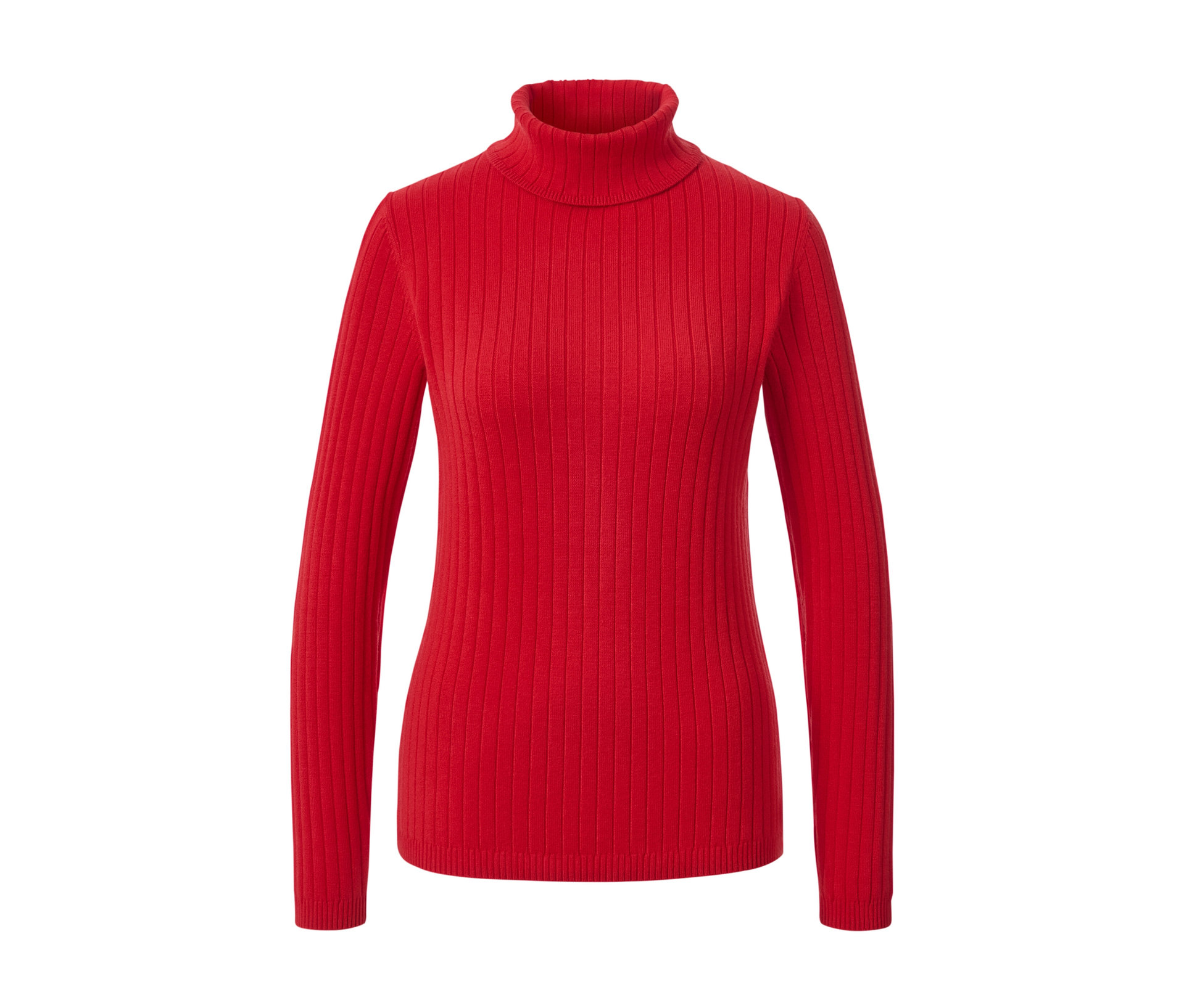 Gerippter Rollkragenpullover - Damen - Gr. XXL - rot - rot