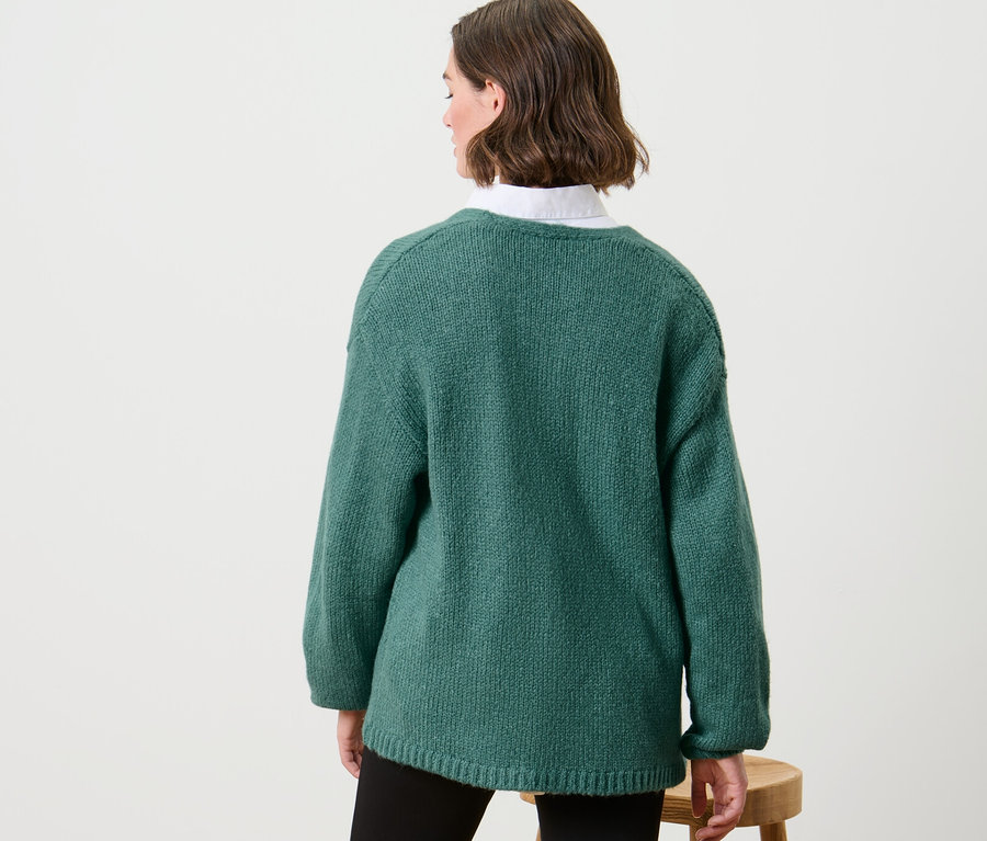 Oversize Strickjacke Strickjacke Babyblau Strickmantel Grobstrick