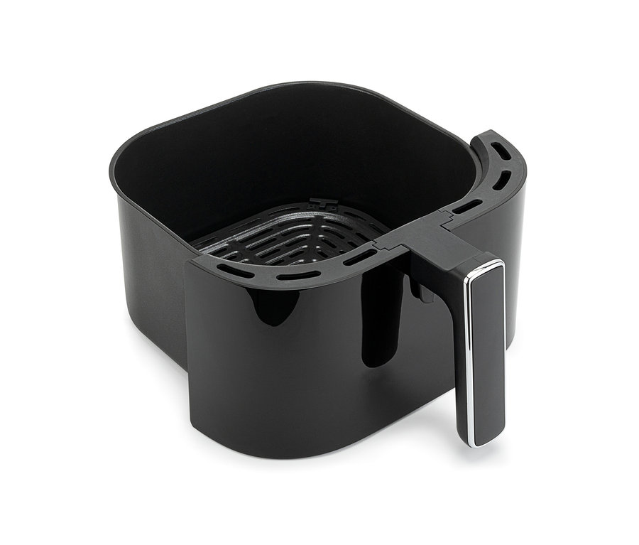 Schwarzer Frittierkorb der WILFA Heißluftfritteuse »Dualfry«, 6 l.