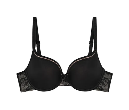Schwarzer Passionata T-Shirt-BH »Olivia« mit Spitzendetails.