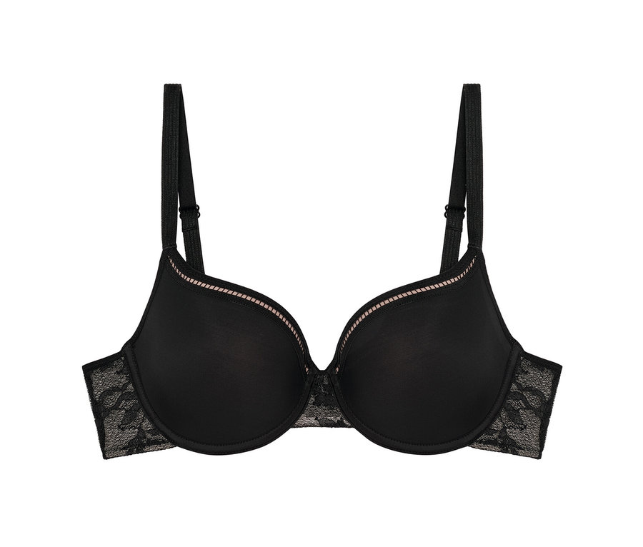 Schwarzer Passionata T-Shirt-BH »Olivia« mit Spitzendetails.