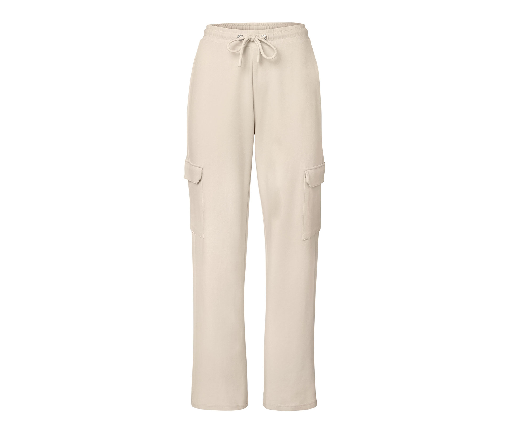Sweathose mit Cargo-Taschen - Damen - Gr. L - creme - creme