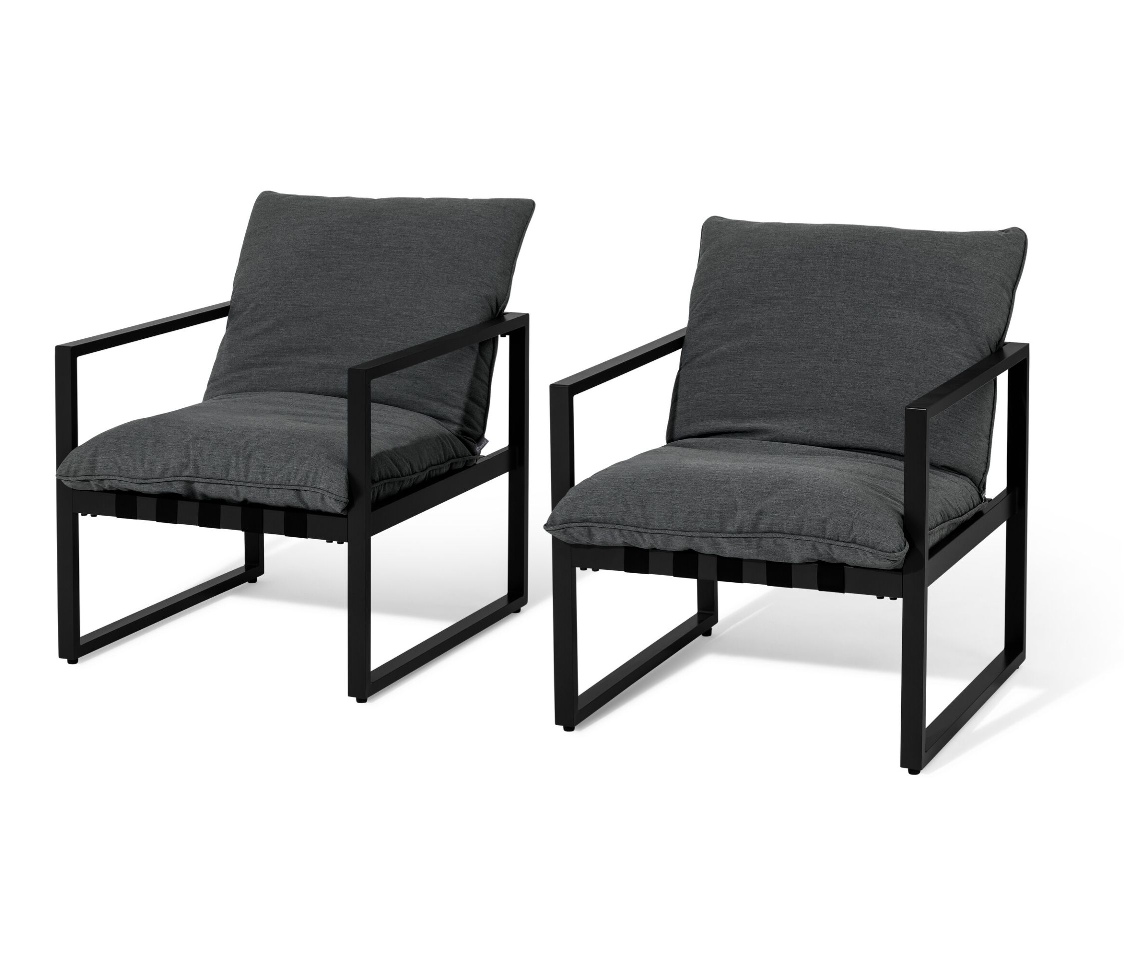 Tchibo - 2 Relax-Sessel mit Creacryl®-Allwetterstoff - 73,5x80x90cm - schwarz - Aluminium / Acryl / Polypropylen