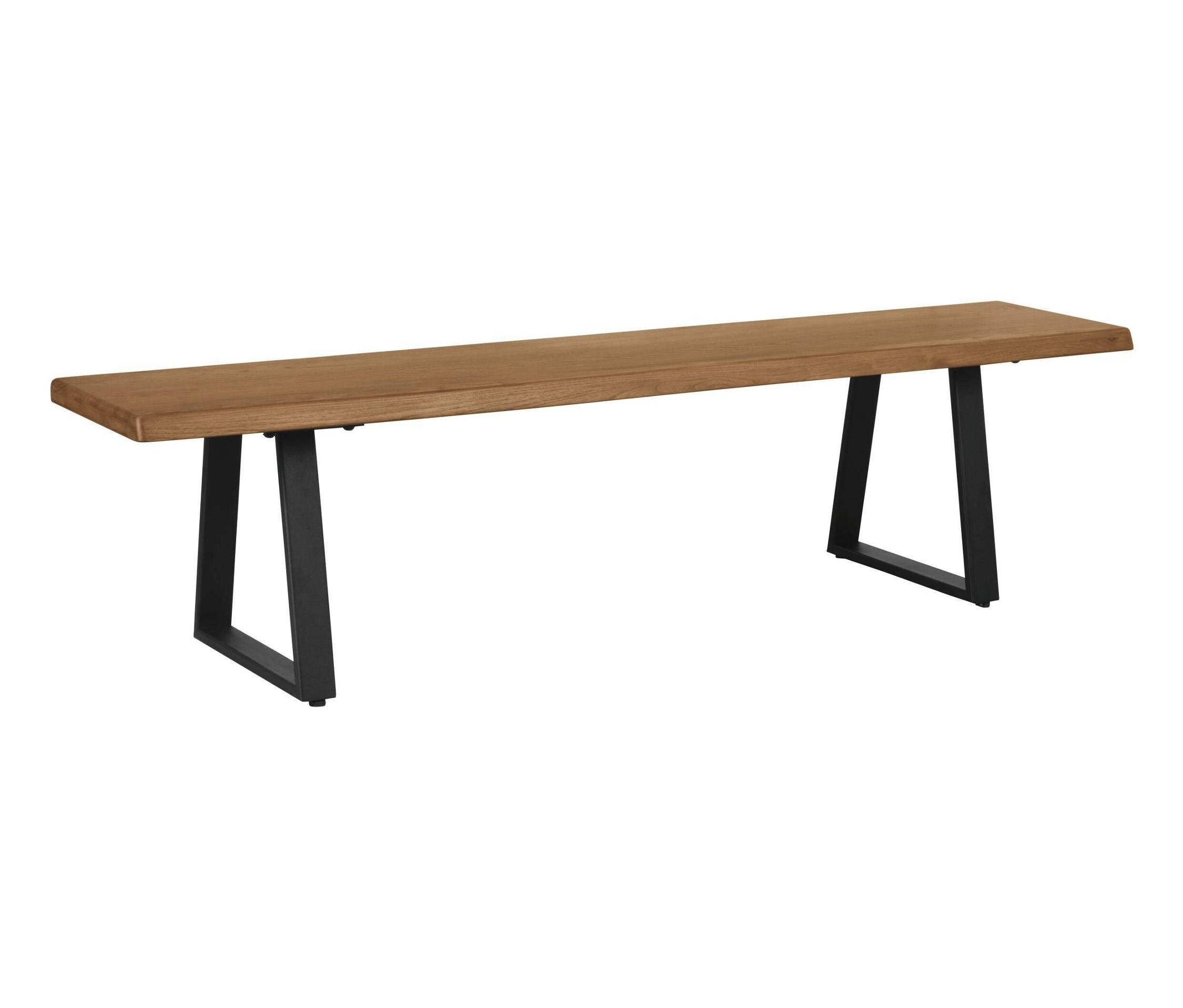 Eglo Bank akazie hell - 180x40x46cm - schwarz - Akazienholz / Metall