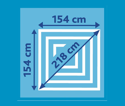 Abbildung der Abmessungen des Wäscheständers.