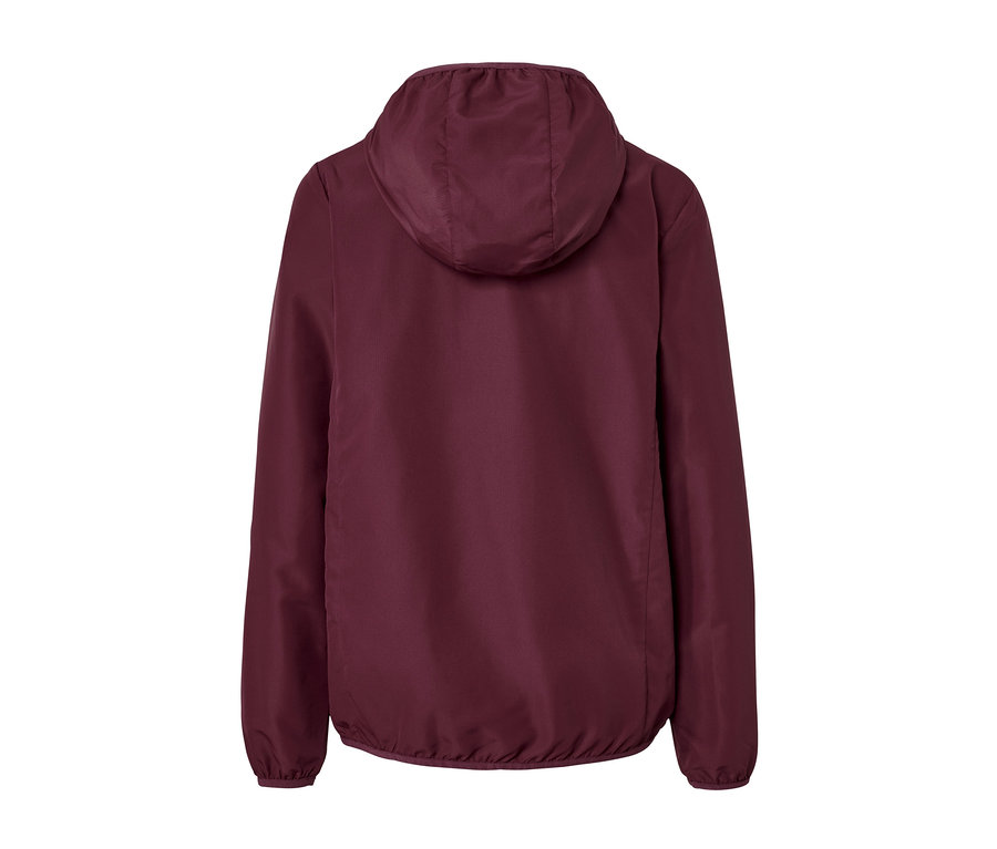 Rückansicht der leichten Funktionsjacke »pack me«, pflaume.