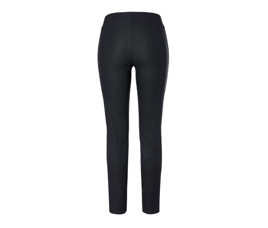 Schwarze Stretchhose mit dekorativem Tape.
