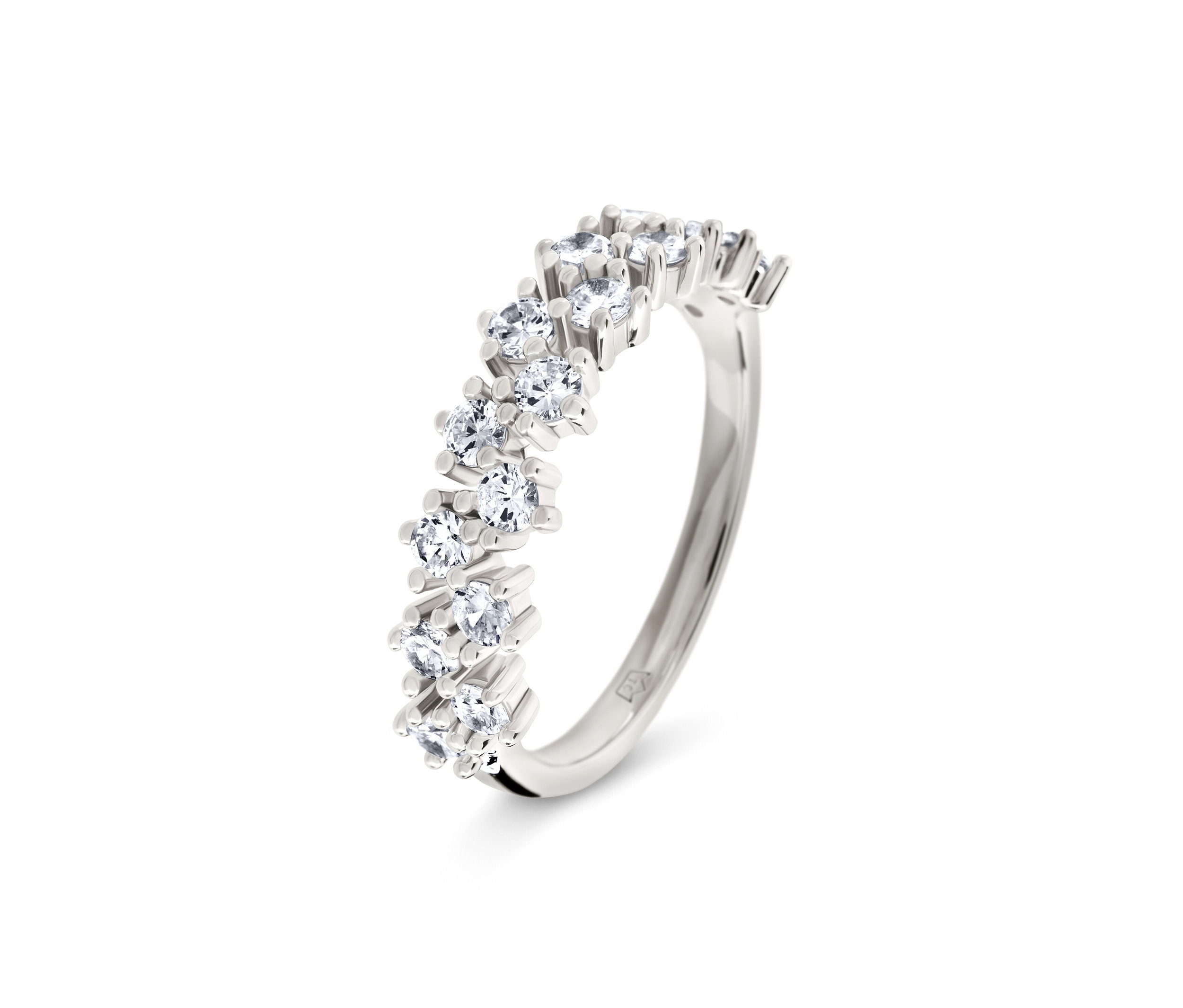 Silber Ring »Double Row« - Damen - Gr. 17 - silber - silber