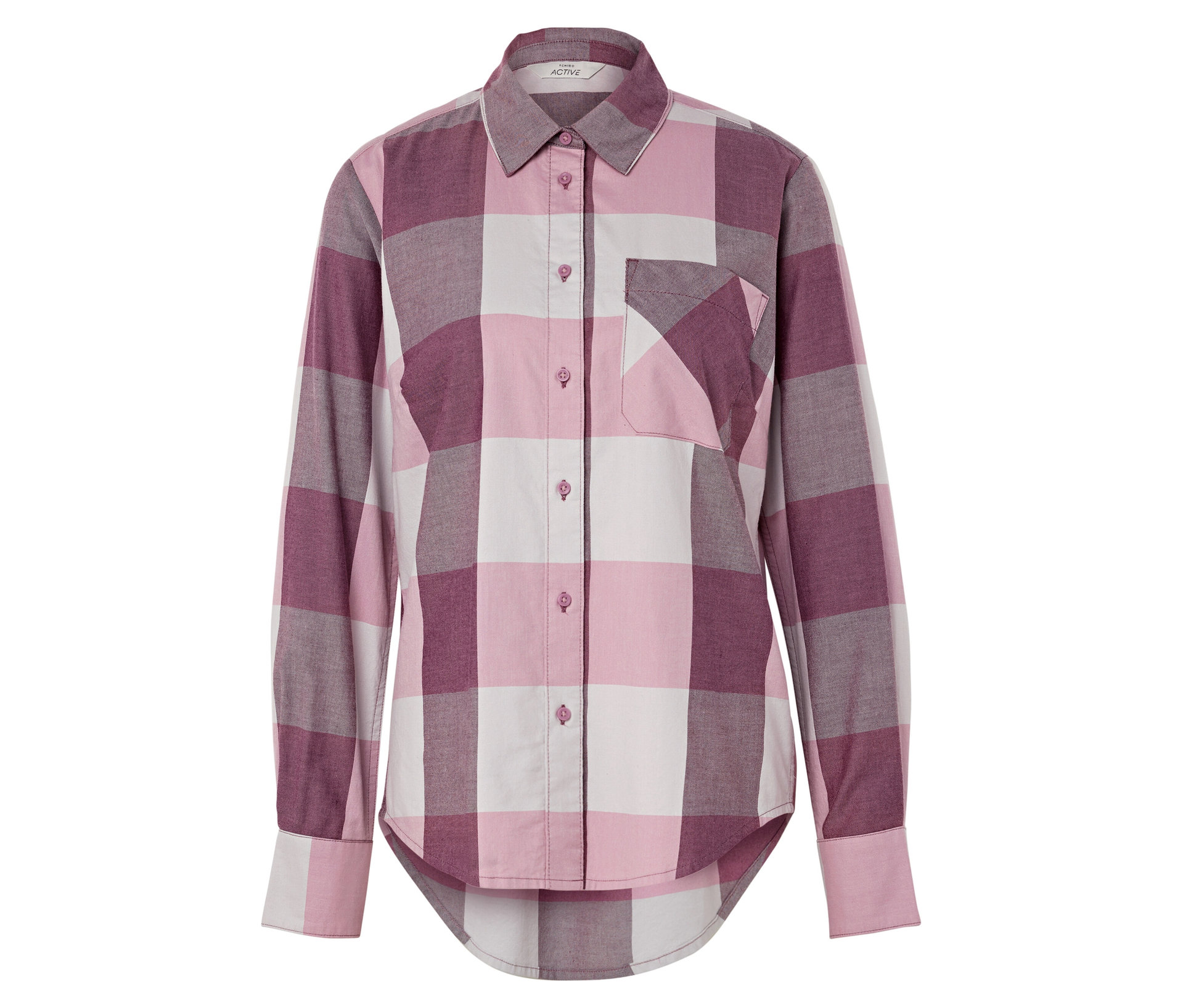 Karobluse - Damen - Gr. 38 - bordeaux/kariert - bordeaux