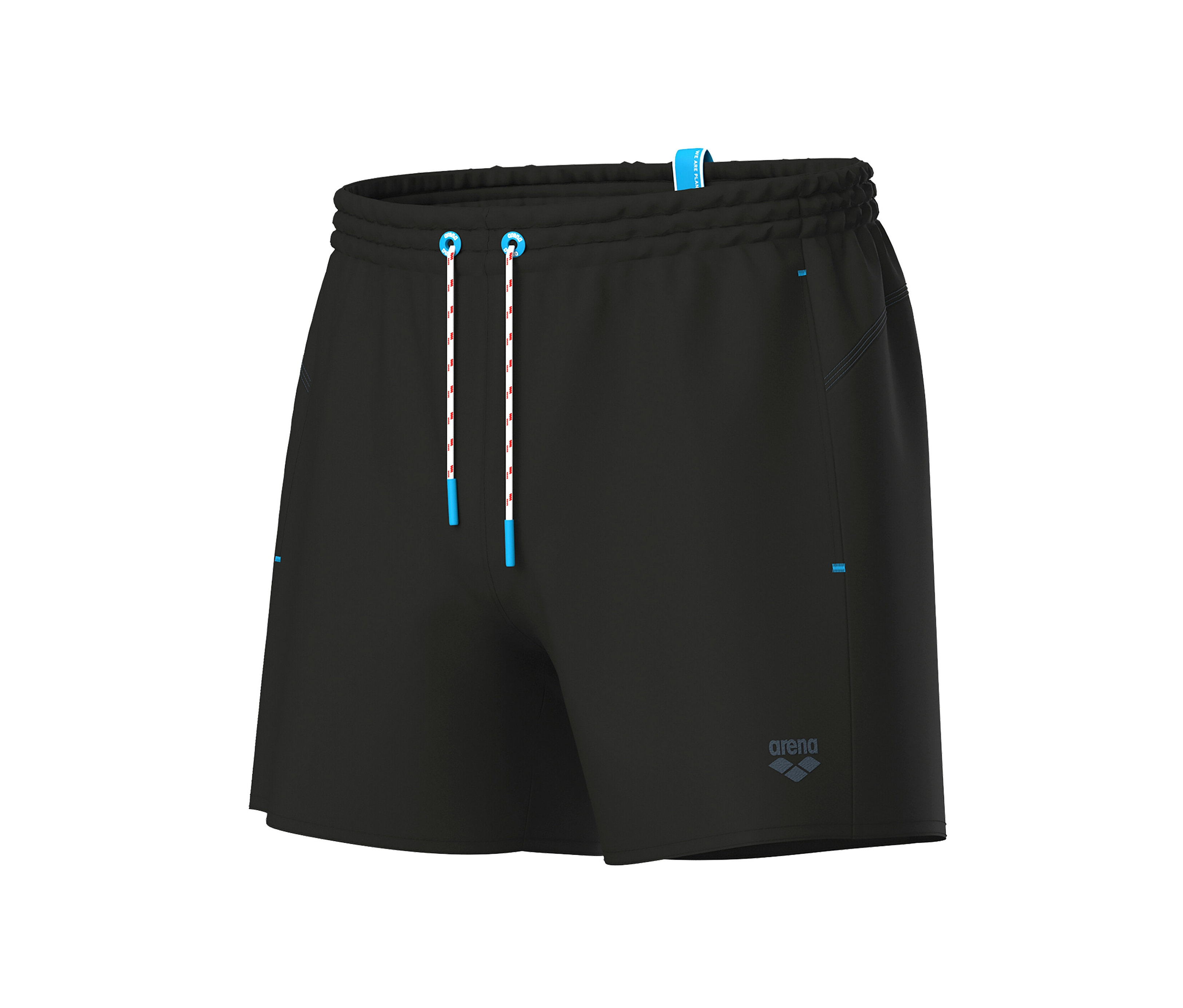 Schwarze Arena Pro_File Beach Shorts mit Kordelzug.