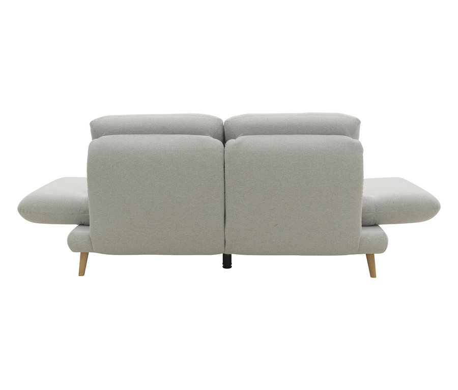 Rückansicht des silbernen, drehbaren DOMO 2-Sitzer-Sofas »FuAR«.