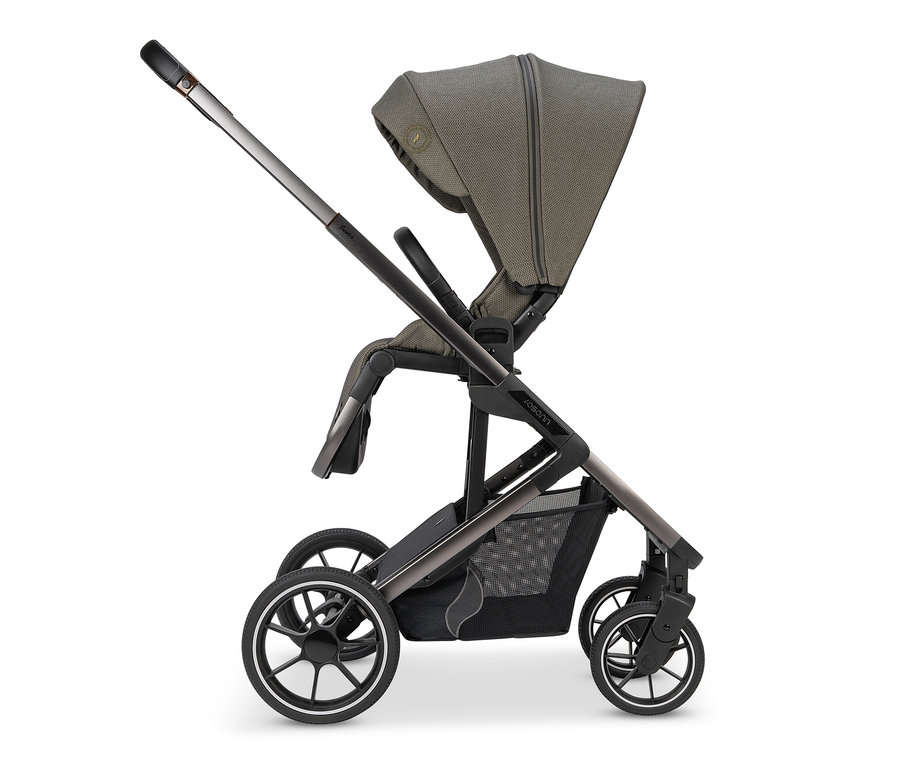 Detailansicht des Osann Kombi-Kinderwagens Juntos, teak.