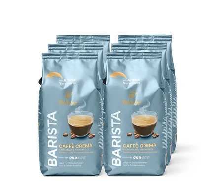 Sechs Packungen Barista Caffè Crema Kaffeebohnen, je 1 kg.