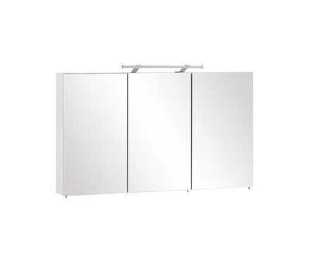 Weißer Spiegelschrank »Dorina« mit drei Spiegeltüren und integrierter Beleuchtung, 120 cm breit.