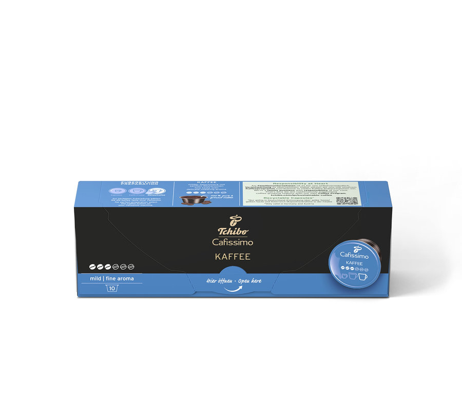 Eine Packung Cafissimo Kaffee mild - 10 Kapseln.