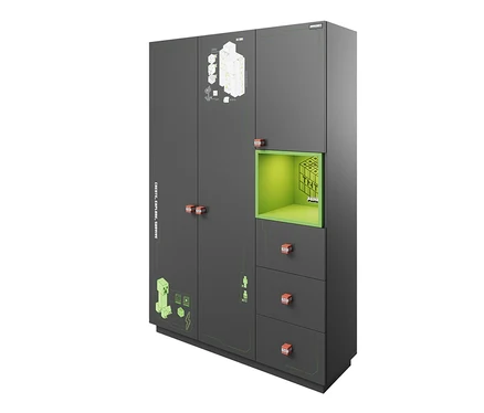 Grauer roba Minecraft Schrank mit Minecraft Motiven.