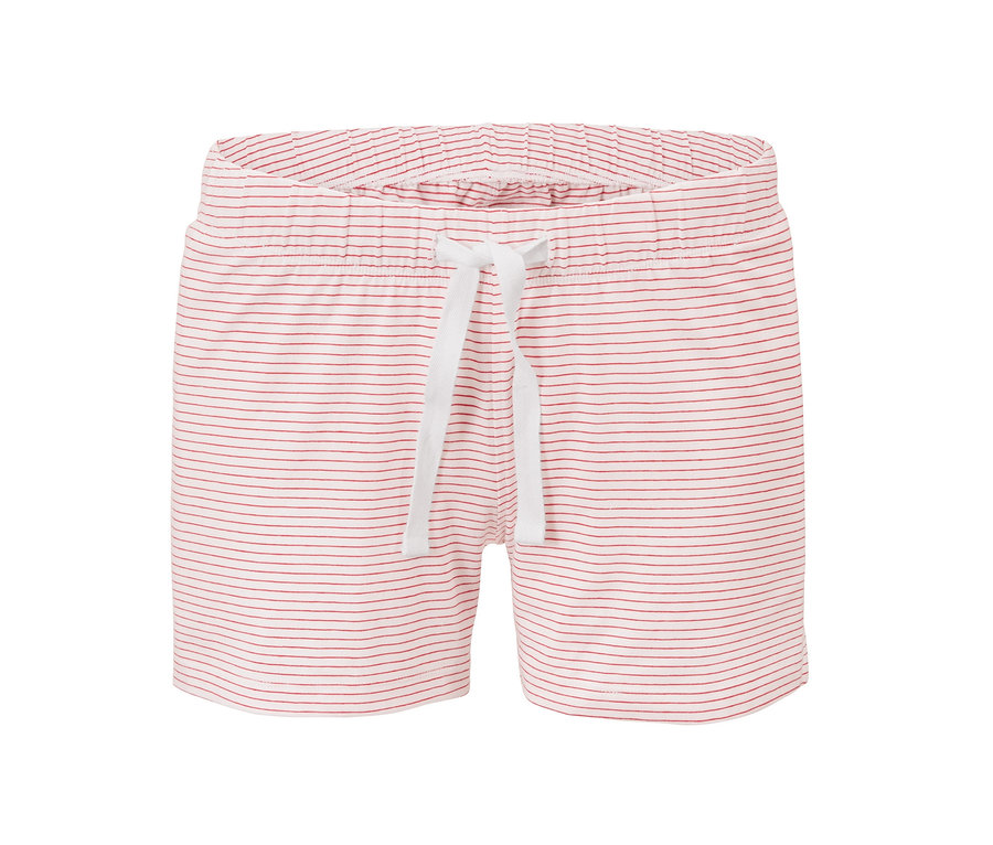 Eine Jersey-Shorts mit roten Streifen, aus einem 2er-Set.