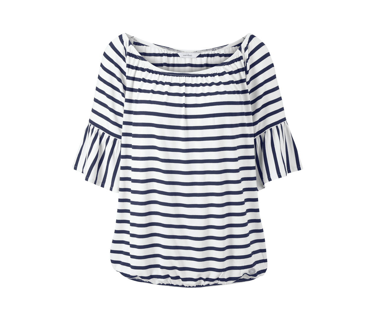 Gestreiftes Offshoulder-Blusenshirt.