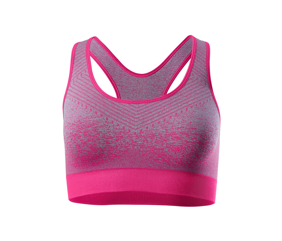 Nahaufnahme von einem pinken Seamless-Sport-Bustier.