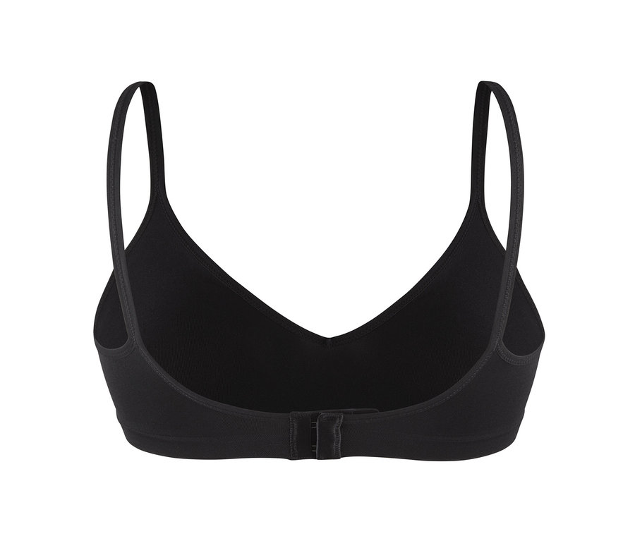 Detailansicht von hinten des schwarzen Seamless-Soft-BHs.