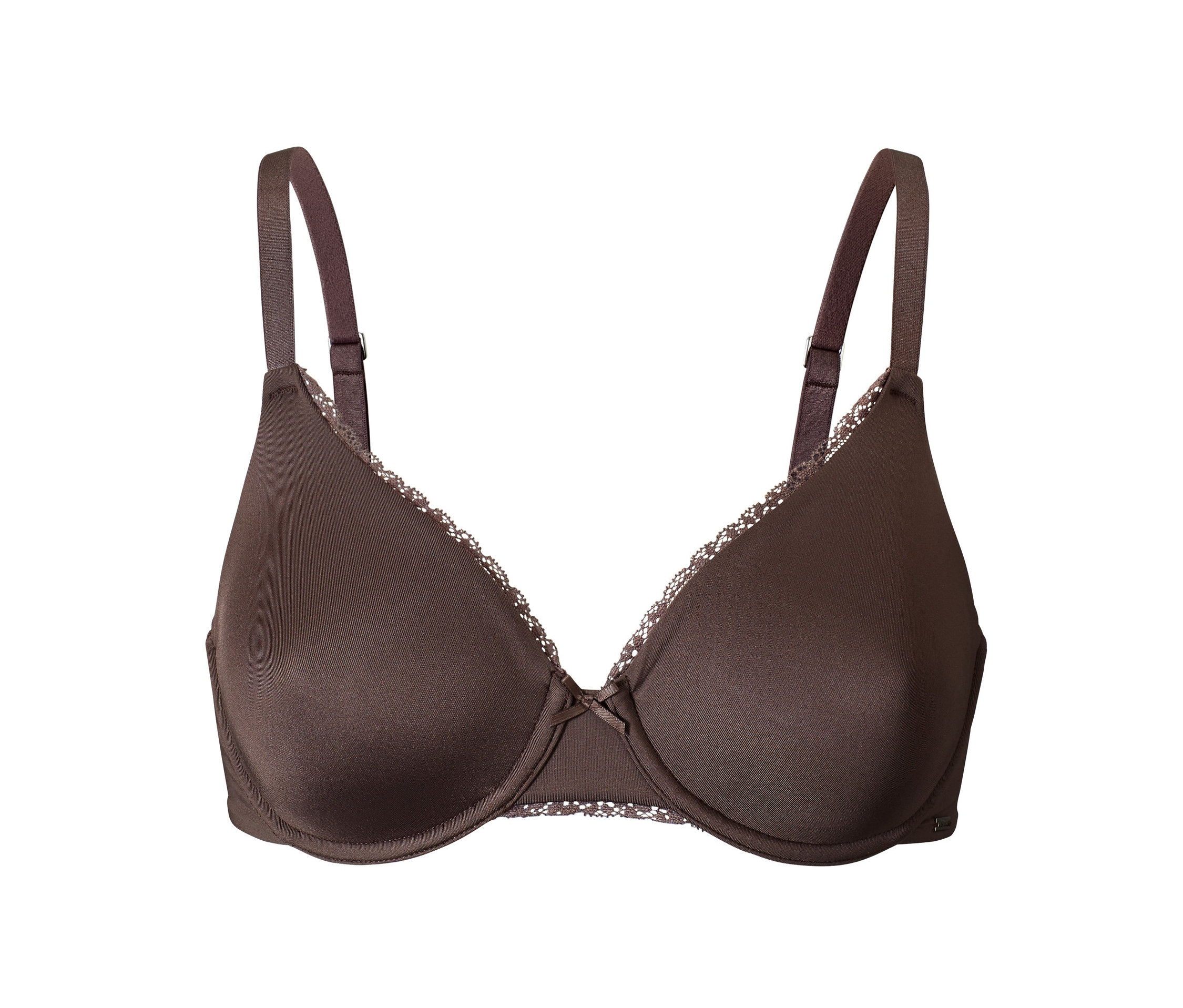 Brauner Bügel-BH mit Spitzendetails.