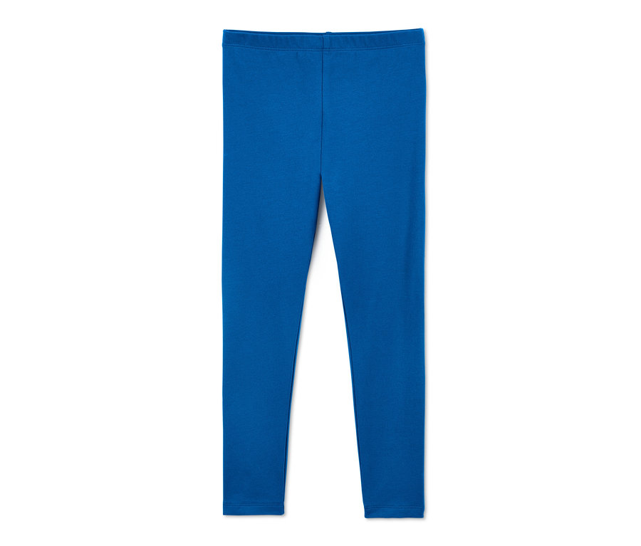 Blaue Leggings.