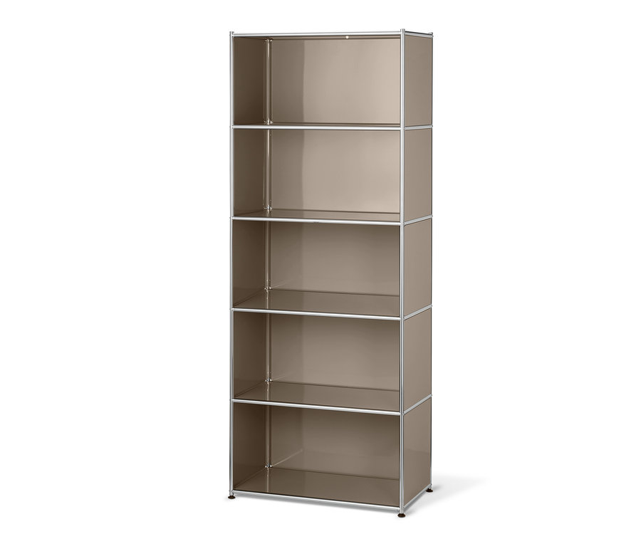 Hohes, halboffenes Regal Metall »CN3« mit sechs Regalböden in Beige.