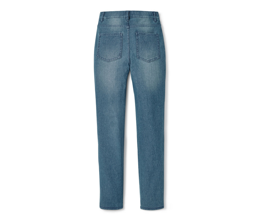 Blaue Treggings von hinten.