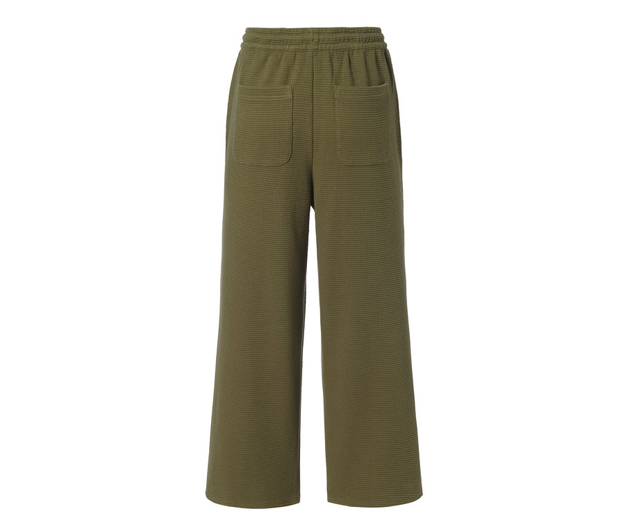 Detailaufnahme der Rückseite einer khaki Sweat-Culotte.