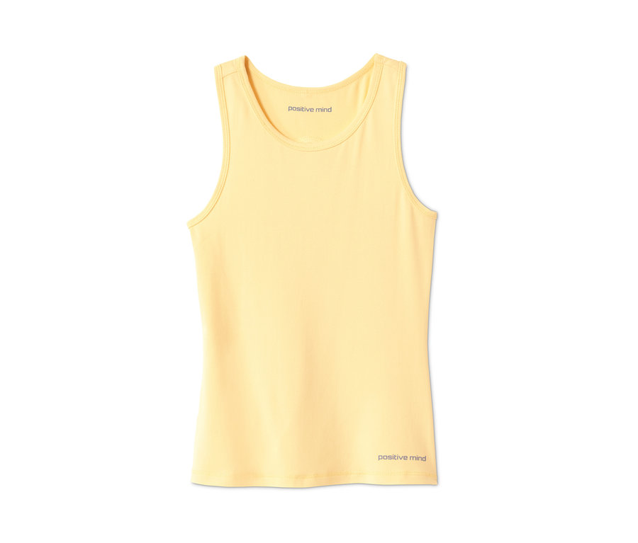 Gelbes Sport-Top aus recyceltem Material.