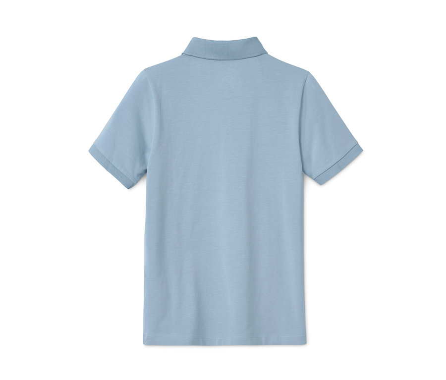 Helles blaues Poloshirt, 2 Stück, Rückansicht.
