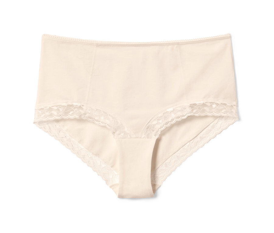 Cremefarbener Highwaist-Slip.
