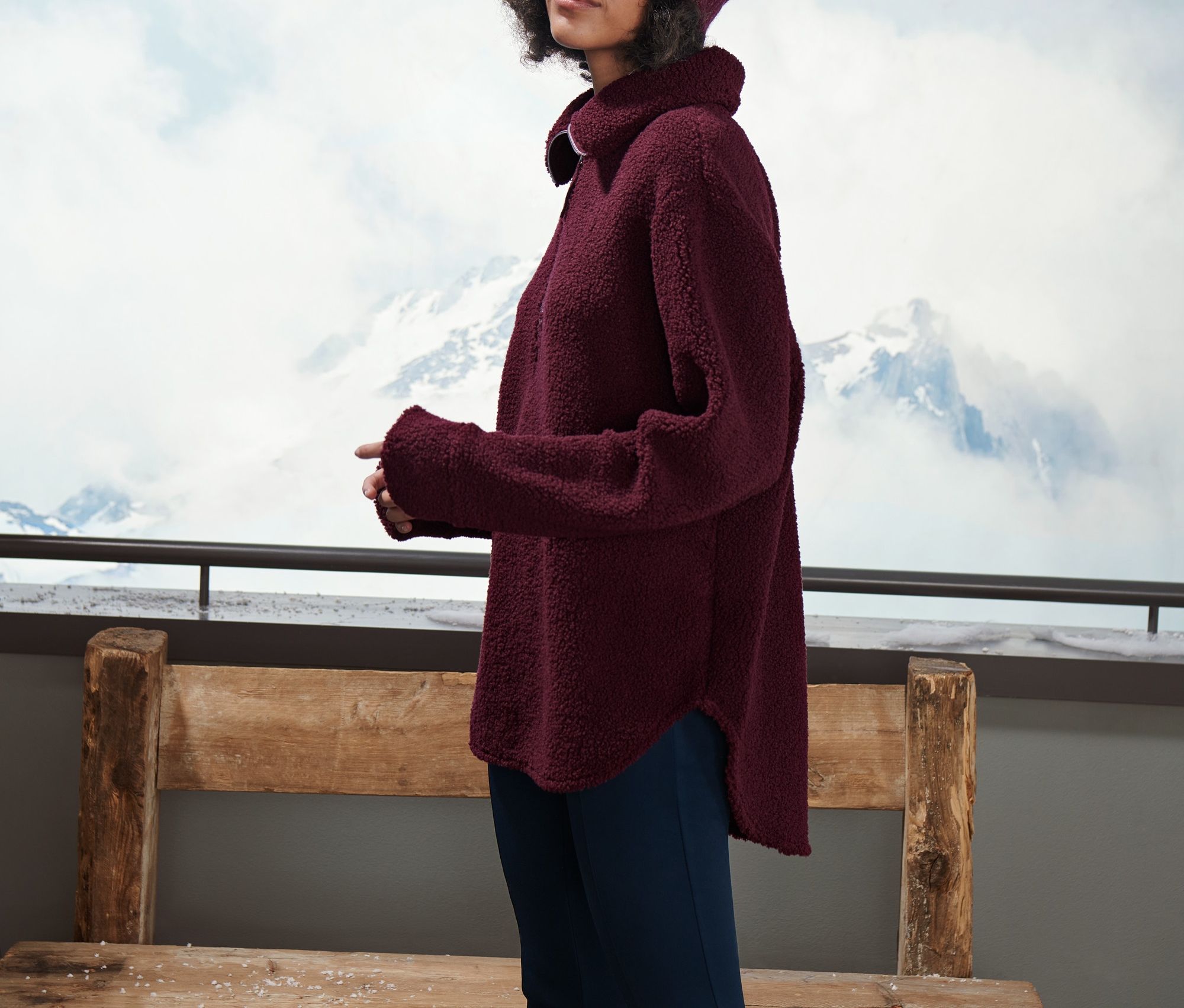 Thumbnail - Tchibo - Oversized Teddypullover - Damen - Gr. M - bordeaux