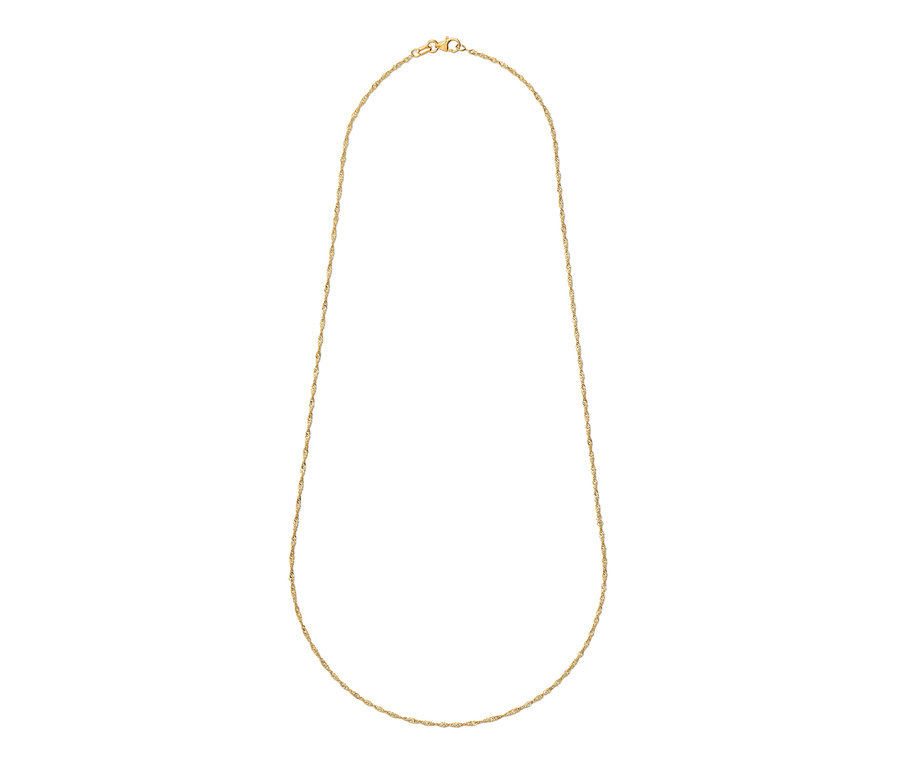 585 oder 375 Gold Kette Singapur auf weissem Hintergrund.