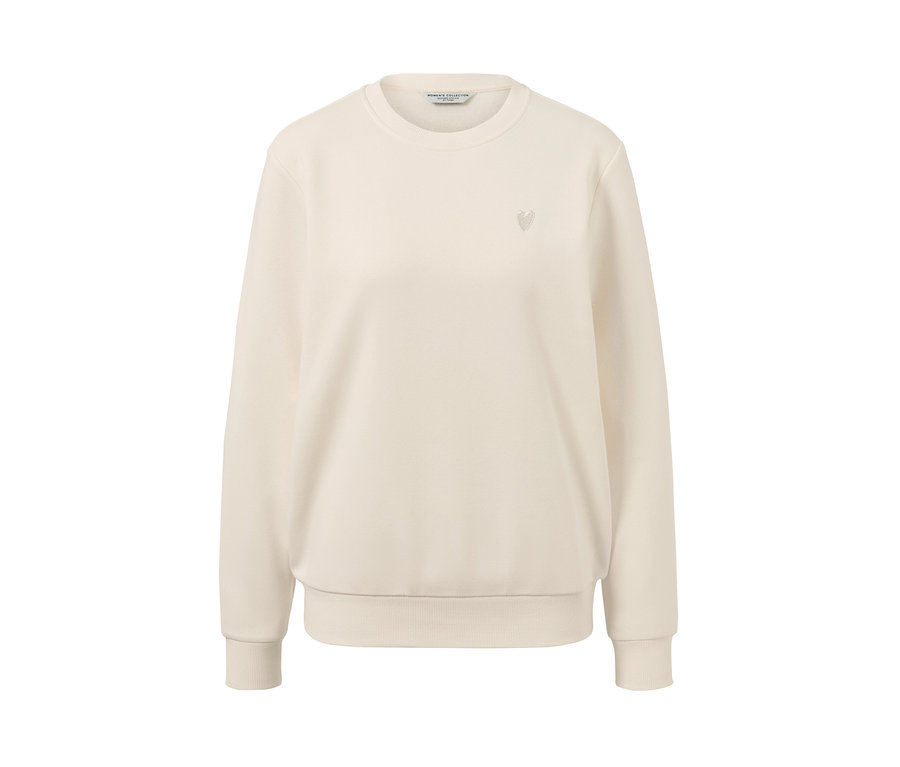 Cremefarbenes Sweatshirt mit Stickerei.