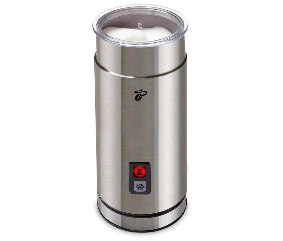 Elektrischer Milchaufschäumer aus Edelstahl.