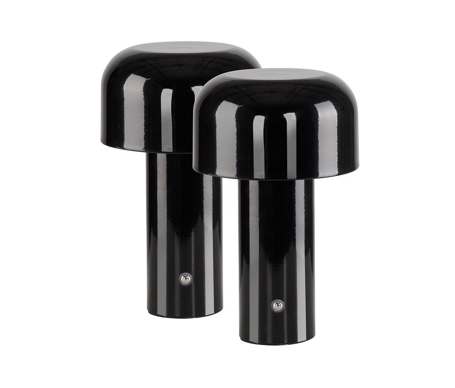 Zwei schwarze JUST LIGHT LED-Akku-Tischleuchten »Agnes« im 2er-Set.