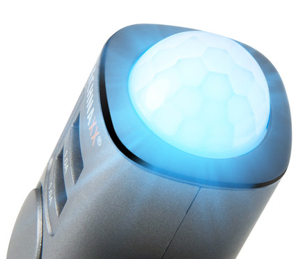 Detailaufnahme eines mobilen Mini-Alarms mit Bewegungsmelder.