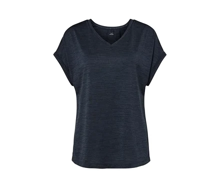 Blaues Funktionsshirt mit kurzen Ärmeln.