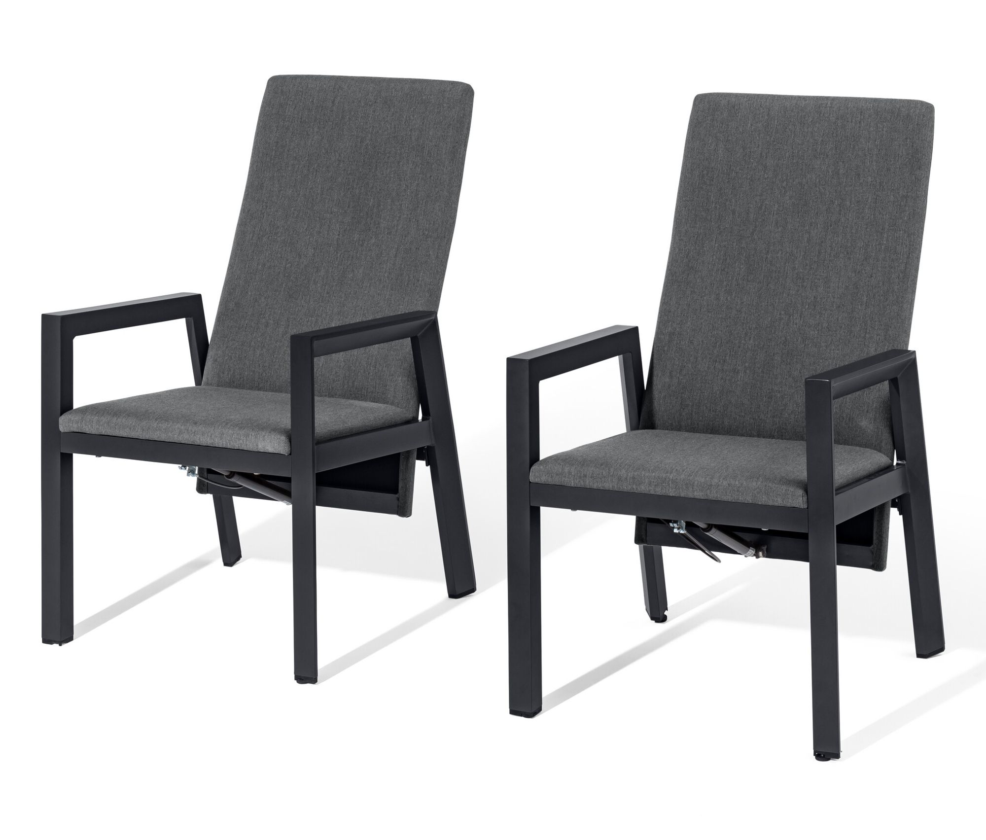Tchibo - 2 Hochlehner mit Creacryl®-Allwetterstoff - 60x70x106cm - schwarz - Aluminium / Acryl / Polyurethan