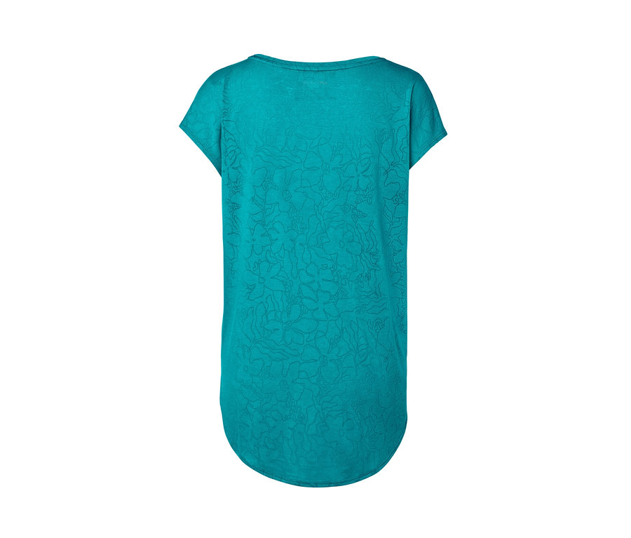 Türkises Sportshirt.