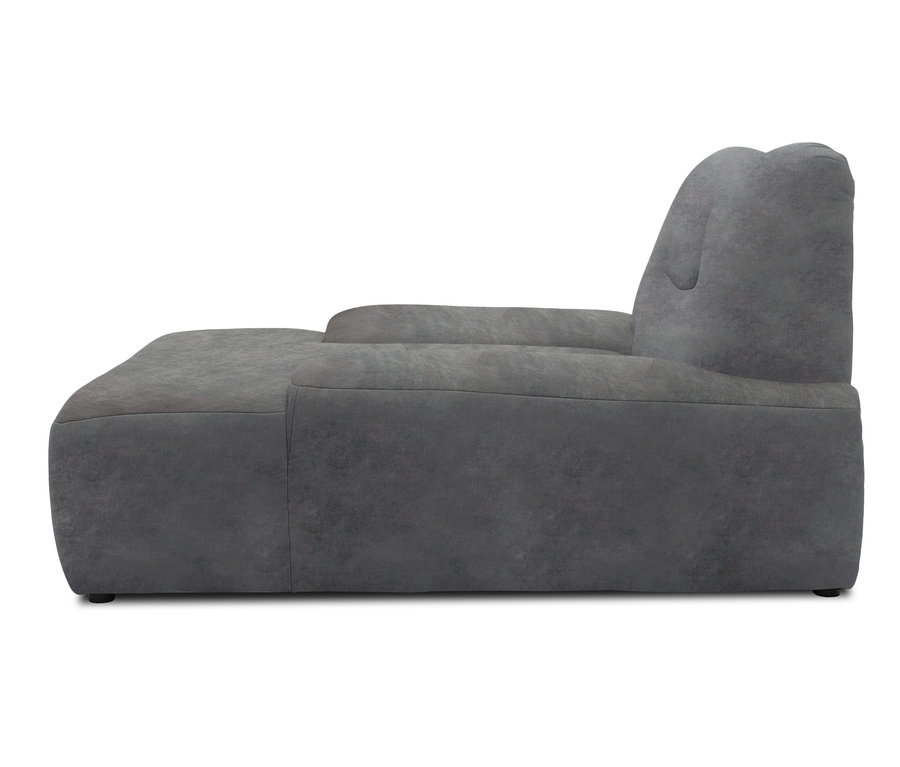 Seitenansicht des anthrazitfarbenen 1,5-Sitzer-Sessels »Cesena«.