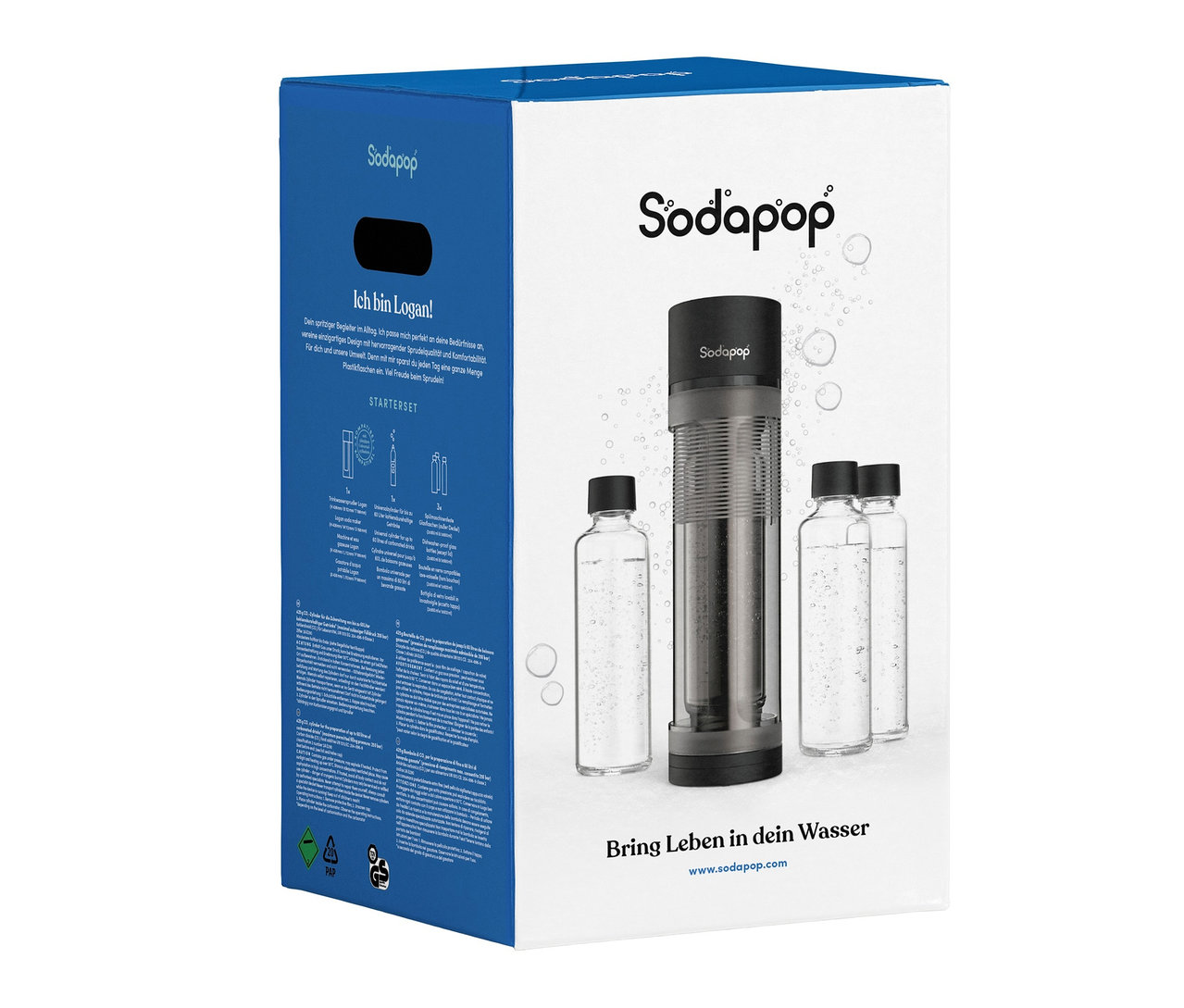 Verpackung des Sodapop Wassersprudlers »Logan«.