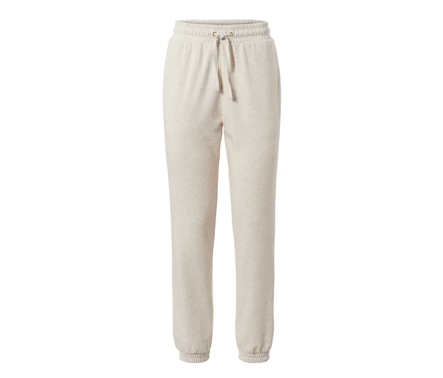 Beige Sweathose mit Kordelzug in der Taille.
